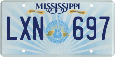 MS license plate LXN697