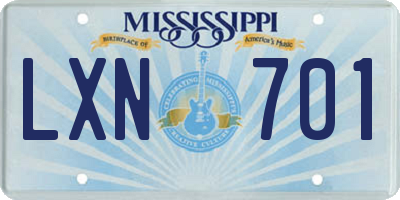 MS license plate LXN701