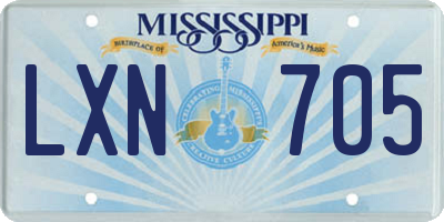 MS license plate LXN705