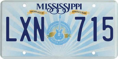 MS license plate LXN715