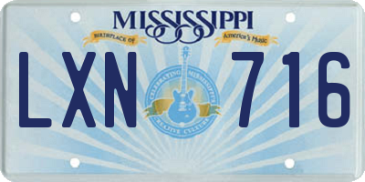 MS license plate LXN716