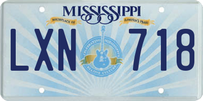 MS license plate LXN718