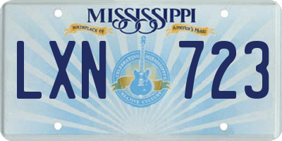 MS license plate LXN723
