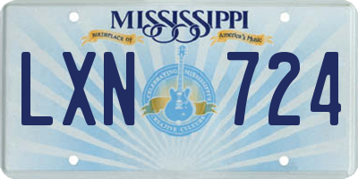MS license plate LXN724