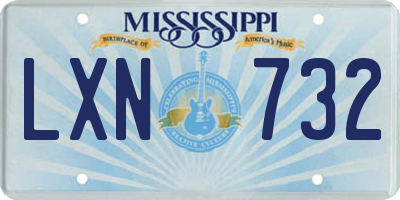 MS license plate LXN732
