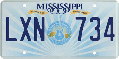 MS license plate LXN734