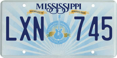 MS license plate LXN745