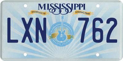 MS license plate LXN762
