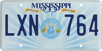 MS license plate LXN764