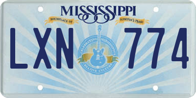 MS license plate LXN774