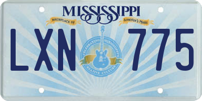 MS license plate LXN775