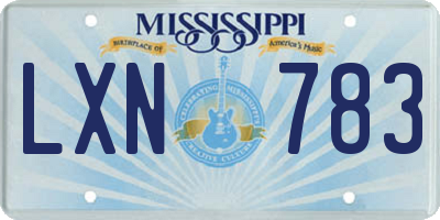 MS license plate LXN783