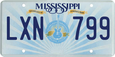 MS license plate LXN799