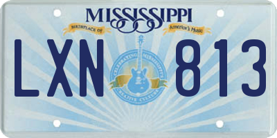 MS license plate LXN813