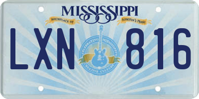 MS license plate LXN816