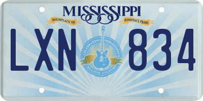 MS license plate LXN834