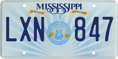 MS license plate LXN847