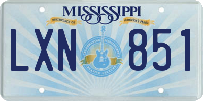 MS license plate LXN851