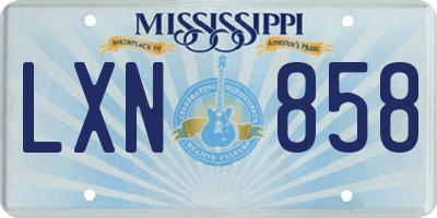 MS license plate LXN858