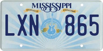 MS license plate LXN865