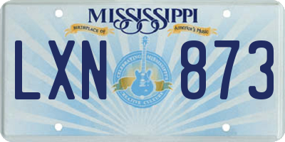 MS license plate LXN873