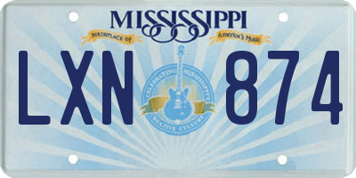MS license plate LXN874