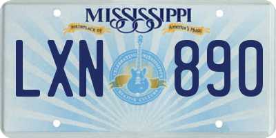 MS license plate LXN890