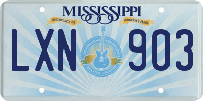 MS license plate LXN903
