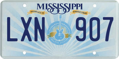 MS license plate LXN907