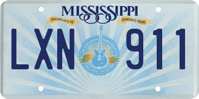 MS license plate LXN911