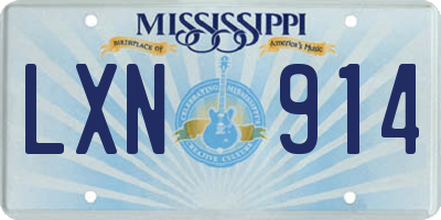 MS license plate LXN914