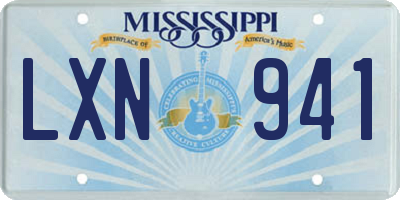 MS license plate LXN941