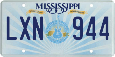 MS license plate LXN944
