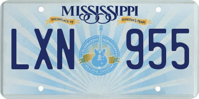 MS license plate LXN955
