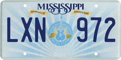 MS license plate LXN972
