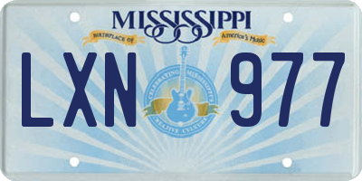 MS license plate LXN977