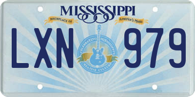 MS license plate LXN979