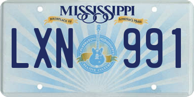 MS license plate LXN991