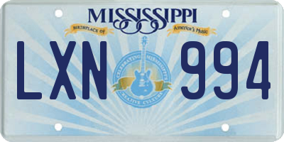 MS license plate LXN994