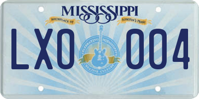 MS license plate LXO004