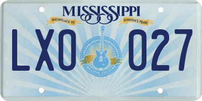 MS license plate LXO027