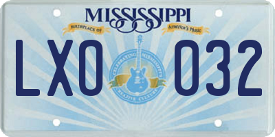 MS license plate LXO032