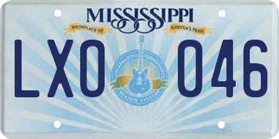 MS license plate LXO046