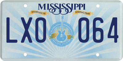 MS license plate LXO064