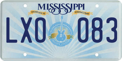 MS license plate LXO083