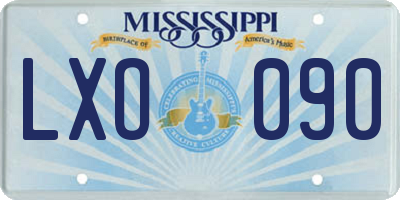 MS license plate LXO090