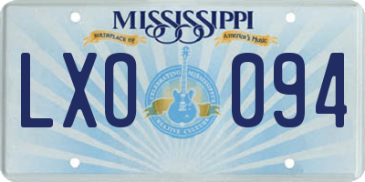MS license plate LXO094