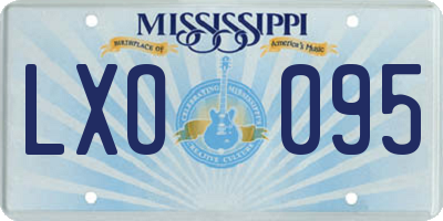 MS license plate LXO095