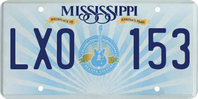 MS license plate LXO153
