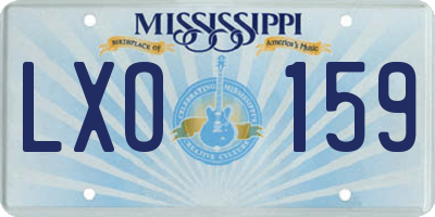 MS license plate LXO159